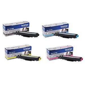 Made By Brother TN227 Original Toner Cartridge Combo High Yield BK/C/M/Y 
