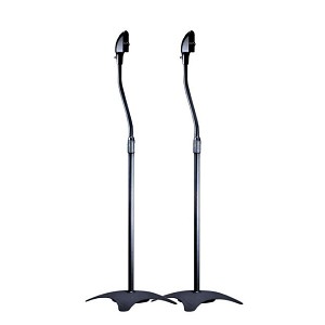 Adjustable Height 5 lb. Capacity Speaker Stands (Pair), Black - Monoprice 
