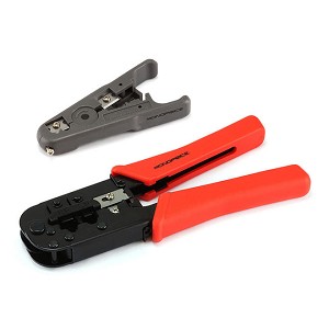 RJ-45/RJ11 Stripping and Crimping Tool Kit with Modular Plugs - Monoprice 