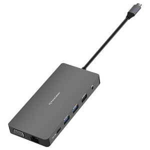 12-in-1 USB C Hub to 2 HDMI, 4 USB Ports, VGA, PD Charging, RJ45, SD/TF, 3.5mm Audio - PrimeCables 
