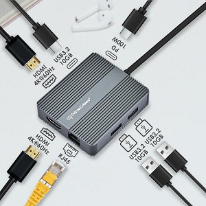 7-Port USB-C Hub with 2* 4K HDMI + 2* USB3.2 10Gbps + PD100W + USB-C3.2 + RJ45 - PrimeCables 