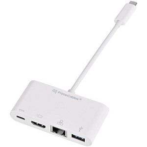 USB-C 3.1 to HDMI & USB 3.0 & RJ45 & Type-C Charging Adapter - 15CM - PrimeCables 