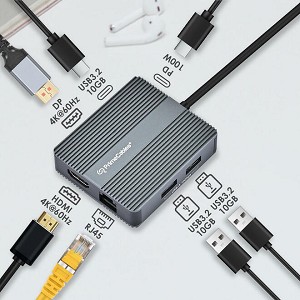 7-Port USB-C Hub with HDMI + DP + 2* USB3.2 10Gbps + PD100W + USB-C3.2 + RJ45 - PrimeCables 