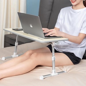 Adjustable Laptop Stand Portable Laptop Bed Table with Foldable Legs for 17" Laptop - PrimeCables® - White 