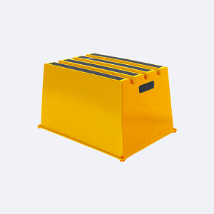 4Dock 12 Inch Polyethylene Step Stool - 1 Step - Yellow 