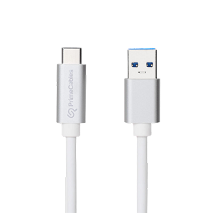 USB-C to USB 3.1A Charging/Sync Cable with Aluminum Alloy Connector 3 Feet - White - PrimeCables® - 1/Pack 