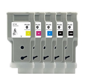 Compatible Canon PFI-320 SET 5 Pack Ink Cartridge Combo MBK/BK/C/M/Y 