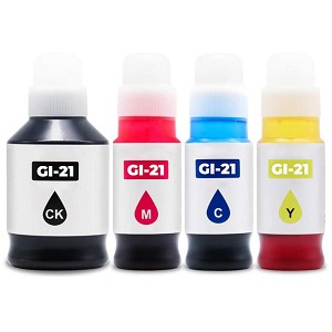 4 Pack Canon GI-21 SET  Compatible Bk/CMY Ink 