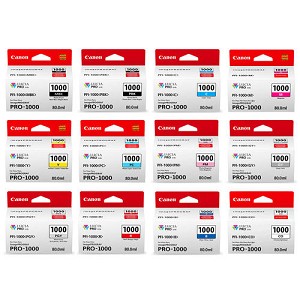 Made By Canon PFI-1000 Ink Cartridge Combo MBK/PBK/C/M/Y/PC/PM/GY/PGY/R/B/CO 