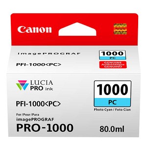 Made By Canon 0550C002, PFI-1000PC Photo Cyan Pigment Ink Cartridge 