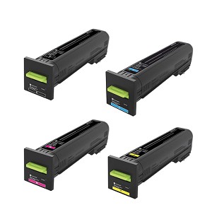 Compatible Lexmark 72K10 SET 4 Pack Toner Cartridge Combo BK/C/M/Y 