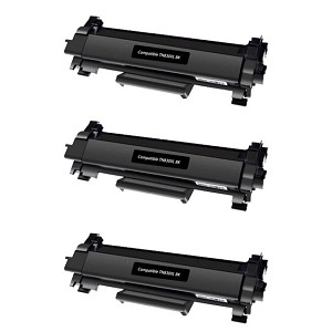 Compatible Brother TN830XL 3 Pack Black Toner Cartridge High Yield - With Chip 