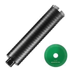 Core Drill Bit, 2.5" Wet/Dry Diamond Core Drill Bits for Brick and Block, Concrete Core Drill Bit with Pilot Bit Adapter and Saw Blade, 9.5" Drilling Depth, 5/8"-11 Inner Thread, Laser Welding 