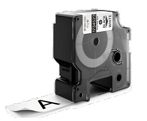 Compatible Dymo 1734523 IND 24mm (1 Inch Permanent Polyester Black on White Tape, 