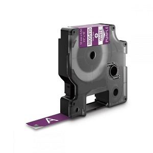 Compatible Dymo 1805415 Rhino Industrial Vinyl Adhesive Labels, 1/2" x 18', White on Purple 