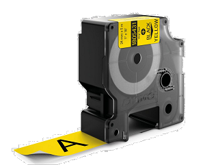 Compatible Dymo 1805431 IND 24mm (1 Inch Vinyl Black on Yellow Tape 