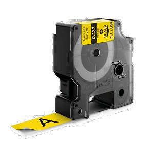 Compatible Dymo 18433 IND 19mm (3/4 Inch Vinyl Black on Yellow Tape, 