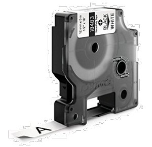Compatible Dymo 18483 Black on White 1/2in Permanent Polyester Industrial Label Tape for RhinoPro 