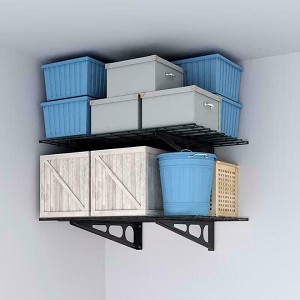 Heavy-Duty Wall-Mounted Garage Shelves - 2 x 4ft, 400lbs Load, 2-Pack - Enduran 