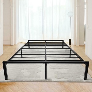 14.25" Queen Size Bed Frame,Strong Metal Slats, No Box Spring - Enduran 
