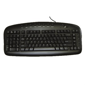 Wired Keyboard Lefthanded Black USB English 