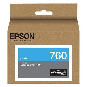  Made By Epson 760 T760220 Cyan Ink Cartridge SureColor P600 Wide Format 