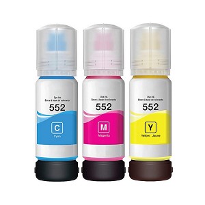 Epson T552 Compatible Color Ink Bottle Combo High Yield C/M/Y 