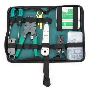Ethernet Network RJ-45 Stripping Crimping Tester Punch Down Tools 9pcs Combo 