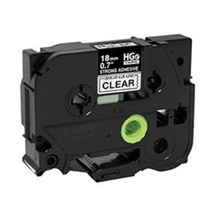 Compatible Brother HGeS141, HGeS-141 High Grade 18mm Black on Clear P-touch Label Tape Length of 8m 