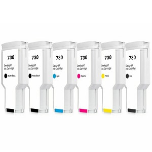 HP 730 SET Compatible MK,PK,C,M,Y,G Ink Bottle 