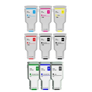 Compatible HP 746 SET 9 Pack Ink Cartridges, for DesignJet Z6, Z9+ 