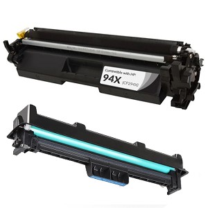 HP 94X, CF294X Black Toner Compatible Cartridge, and CF232A drum 
