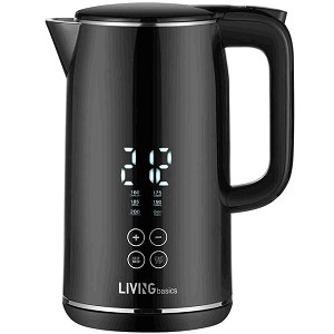 Smart Temp Digital Kettle Full Stainless Interior, Double-layer,1.7L, LIVINGBasics 