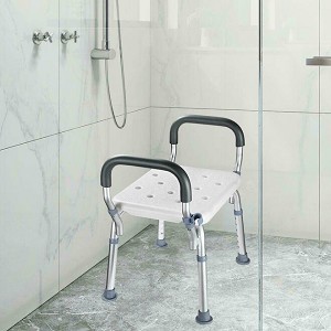 Bath Shower Safety Seat, Tub Transfer Bench for Elderly, Adjustable Height - LIVINGbasics 
