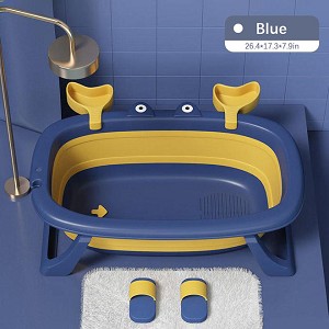 Pet Dog Cat Grooming Bathing Plastic Tub Multifunction Foldable Pets Bathtub - Blue 