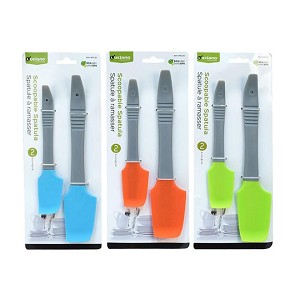 Luciano 2PCS Food Grade Silicone Rubber Spatula Set for Baking, Cooking, 1 Randomized Color Per Pack 