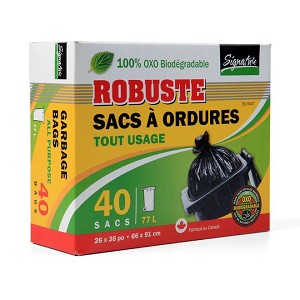 Outdoor Garbage Bags Kitchen Trash Strong Black Home Office Boxed 77L 26x36" 40Pcs/Box 