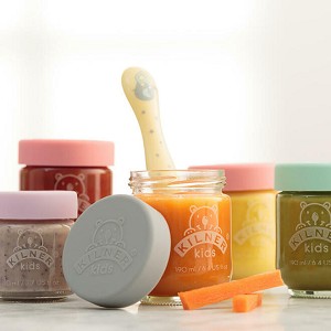  Set of 6 Baby Food Jars with Safe Recyclable Glass Material, 190ml - KILNER  