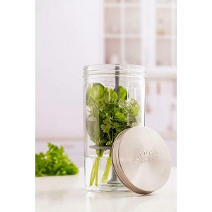 Glass Herb Keeper, Herb Storage Container, Vegetable Preservation Bottle, 1L - Kilner 