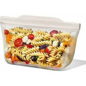 OXO Good Grips Silicone Reusable Bag Stand-Up Bag 1Qt 946ml/ 32oz, Oat White - OXO 