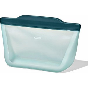 OXO Good Grips Silicone Reusable Bag Stand-Up Bag 1Qt 946ml/ 32oz, Blue Lagoon - OXO 