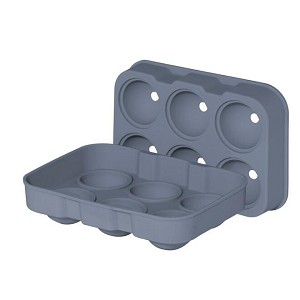 Bar Ice Cube Tray with Lid, Silicone, Easy Release, Makes Six 5 cm Ice Balls. - OGGI 