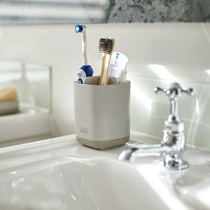 EasyStore Toothbrush Holder Caddy Bathroom Storage, Matt Ecru - Joseph Joseph 