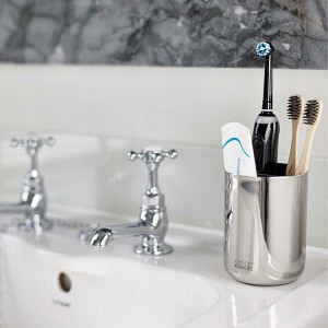 EasyStore Luxe Stainless Steel Toothbrush Caddy - Joseph Joseph 