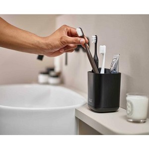 EasyStore Toothbrush Caddy Toothbrush Holder Bathroom Storage, Matt Black - Joseph Joseph 