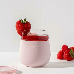 PORTER To-Go Borosilicate Glass and Silicone Tumbler 444ml (15oz) - W&P - Blush 