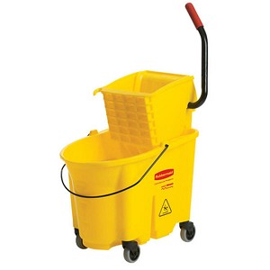  Rubbermaid Bucket & Sideward Wringer, 26 to 35 U.S. Quarts, Yellow - Dorfin  