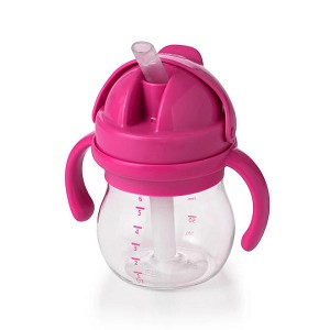 OXO Tot Transitions Straw Cup With Handles, 6 oz, Pink 