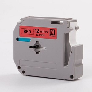 Compatible Brother MK431, M-K431 12mm Black On Red P-Touch Label Tape 
