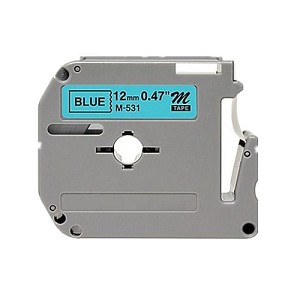 Compatible Brother MK531, M-K531 12mm Black On Blue P-Touch Label Tape 
